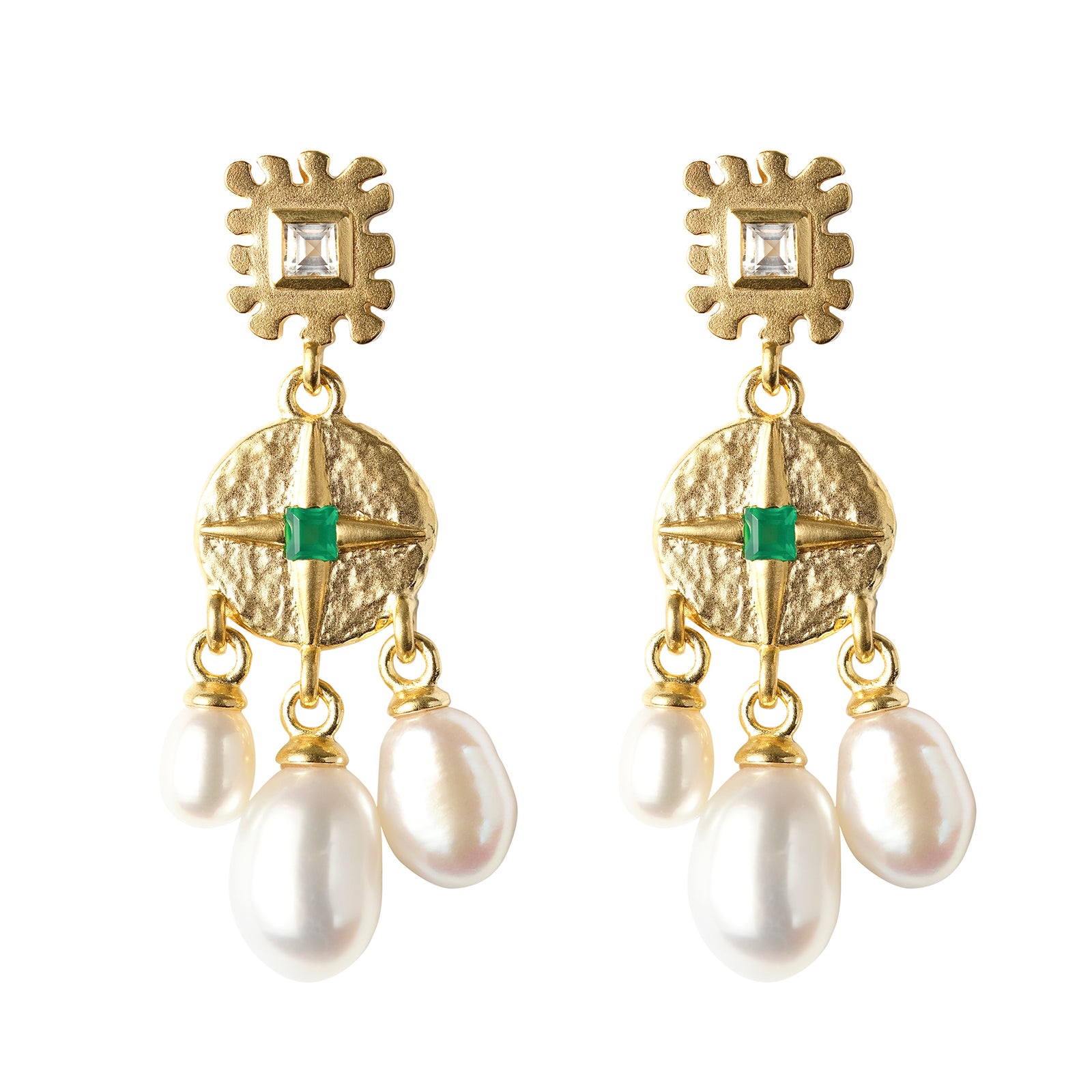 Sun of Sicily Earrings 14K Gold Plate