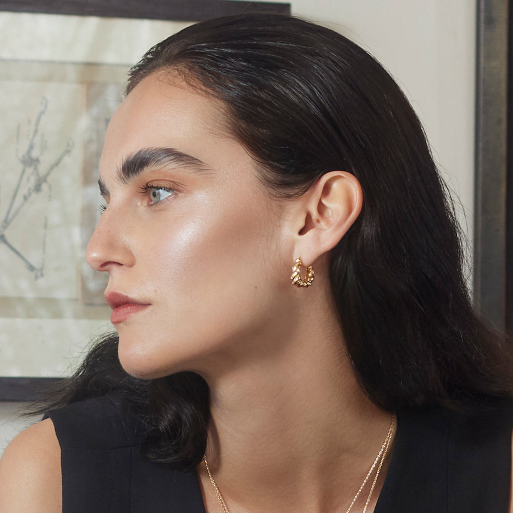 Blue Cave Earrings 14K Gold Plate