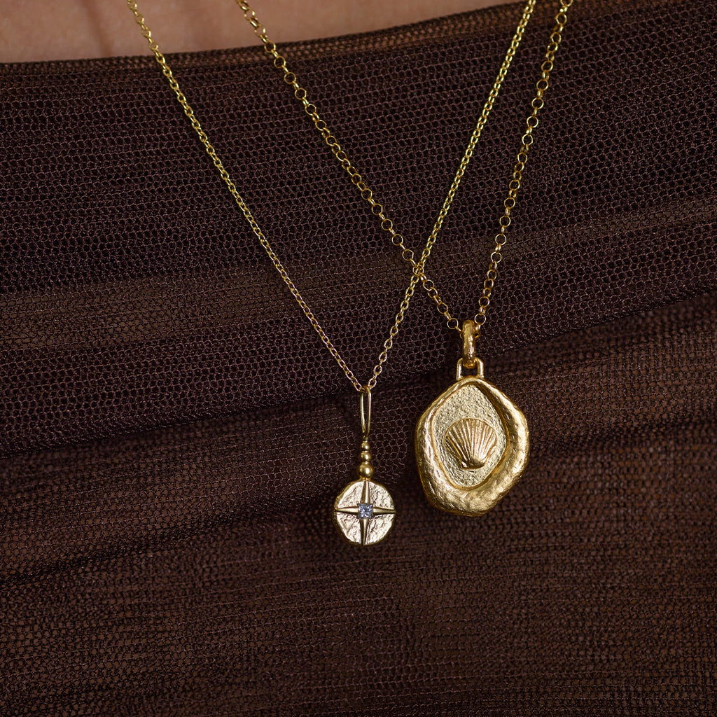 North Star Necklace Solid Gold & Diamond