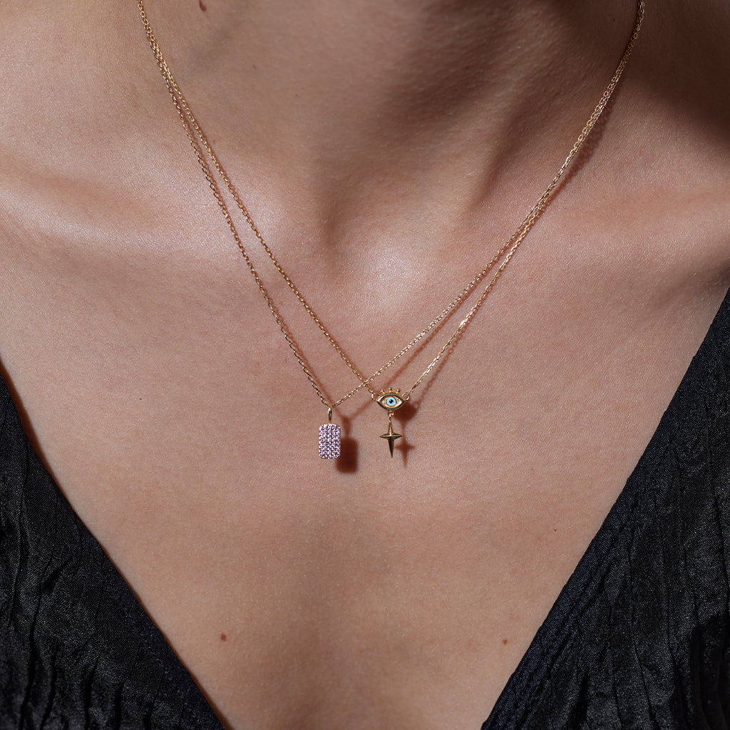 The Guiding Eye Necklace 14K Gold Plate & Enamel