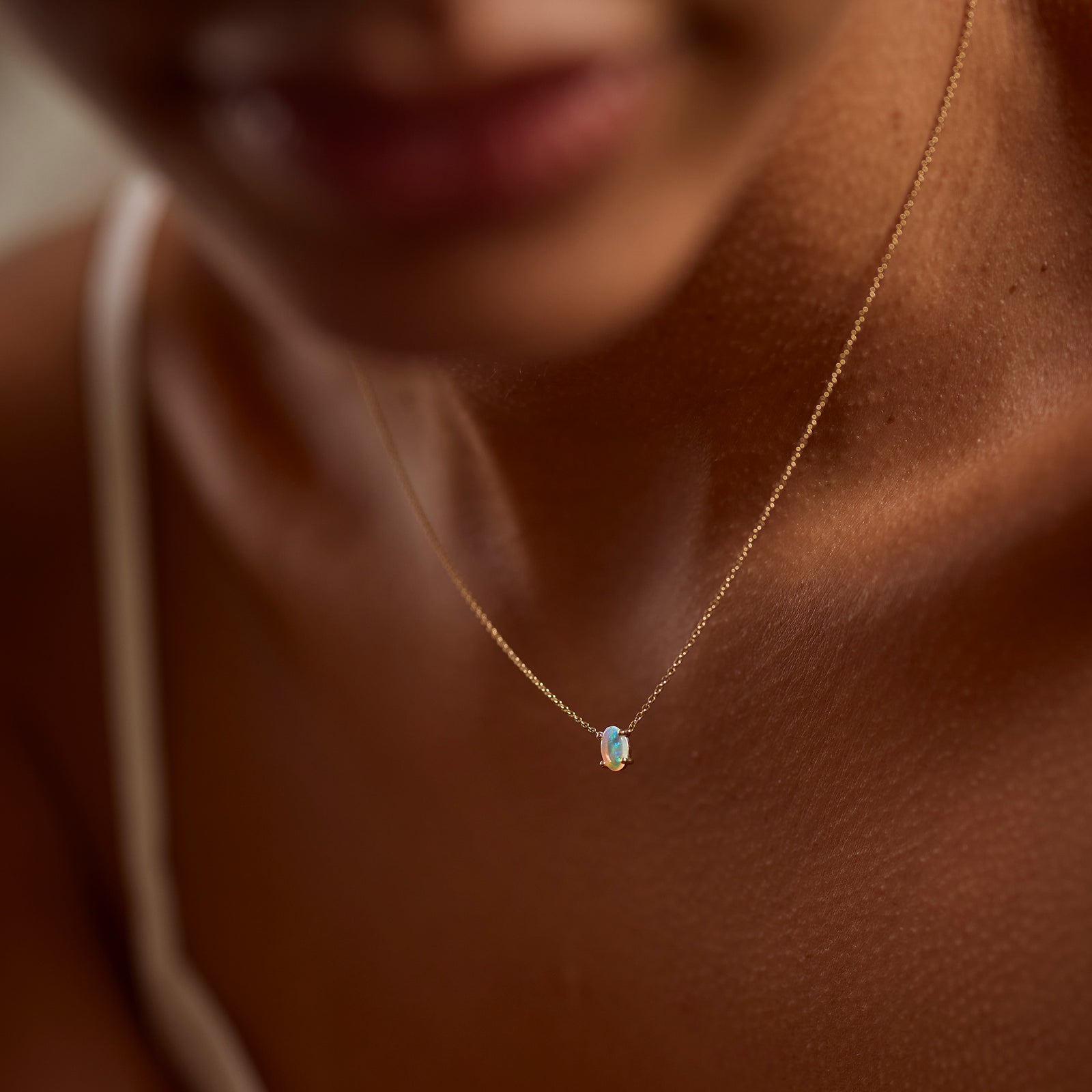 Kaleidoscope Necklace 14K Gold Plate & Opal