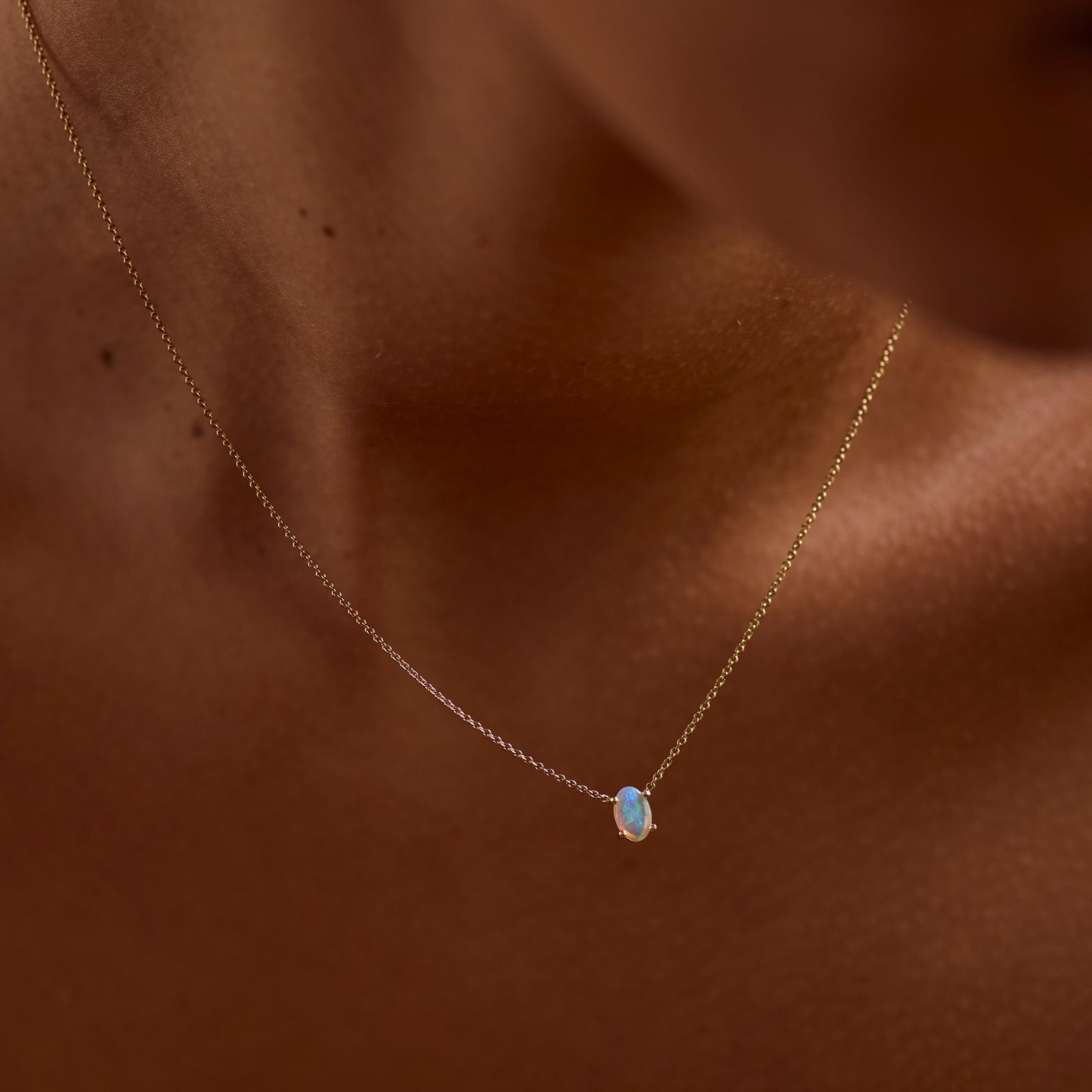 Kaleidoscope Necklace 14K Gold Plate & Opal