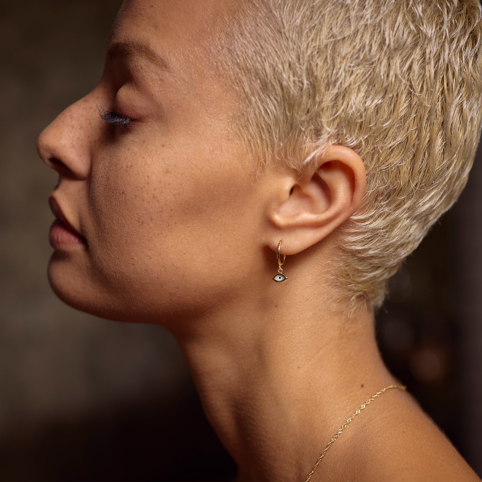 Mati Evil Eye Earring Solid Gold