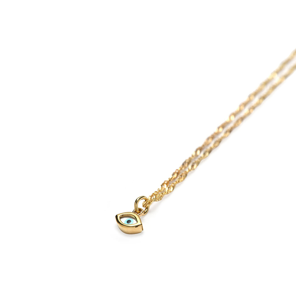 Mati Evil Eye Necklace 14K Gold Plate