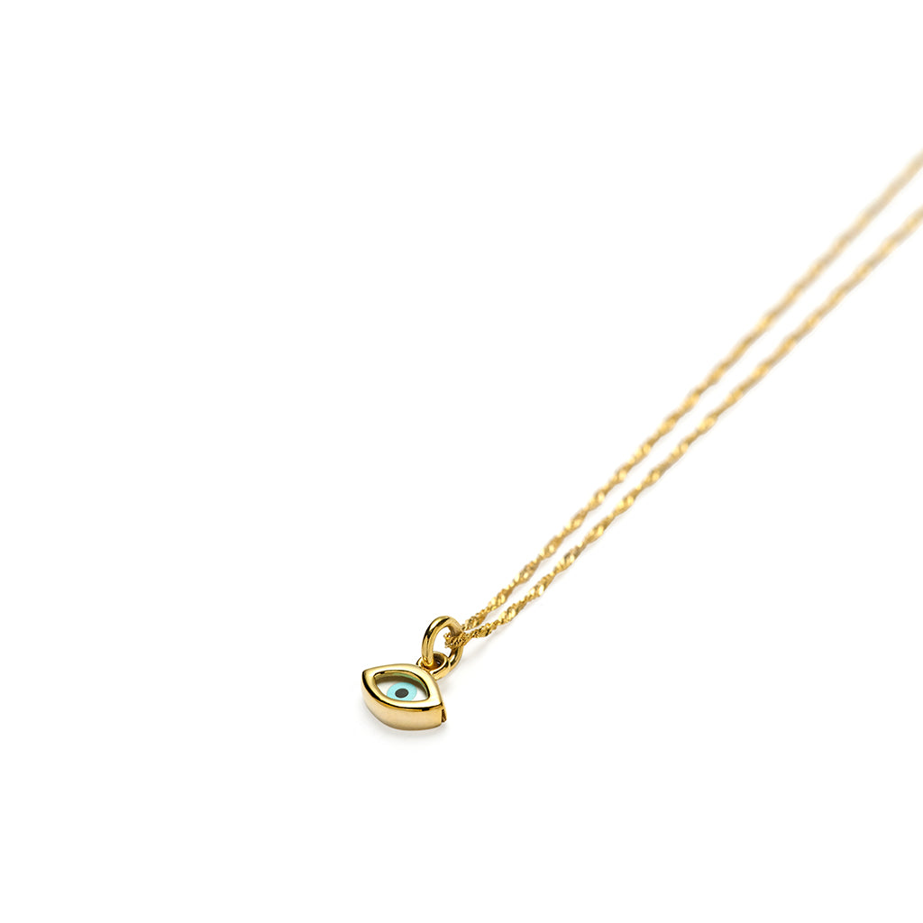 Mati Evil Eye Necklace Solid Gold