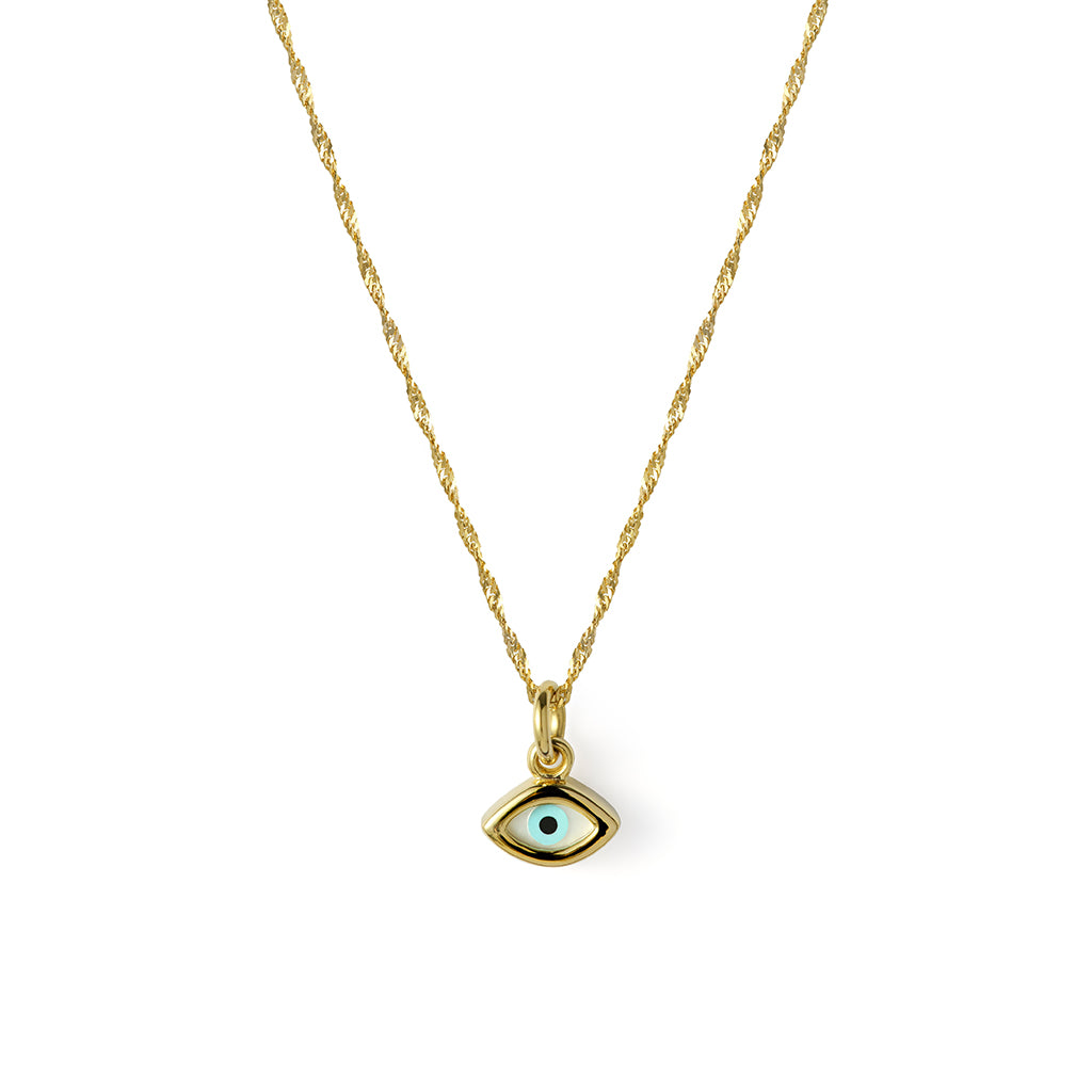 Mati Evil Eye Necklace Solid Gold