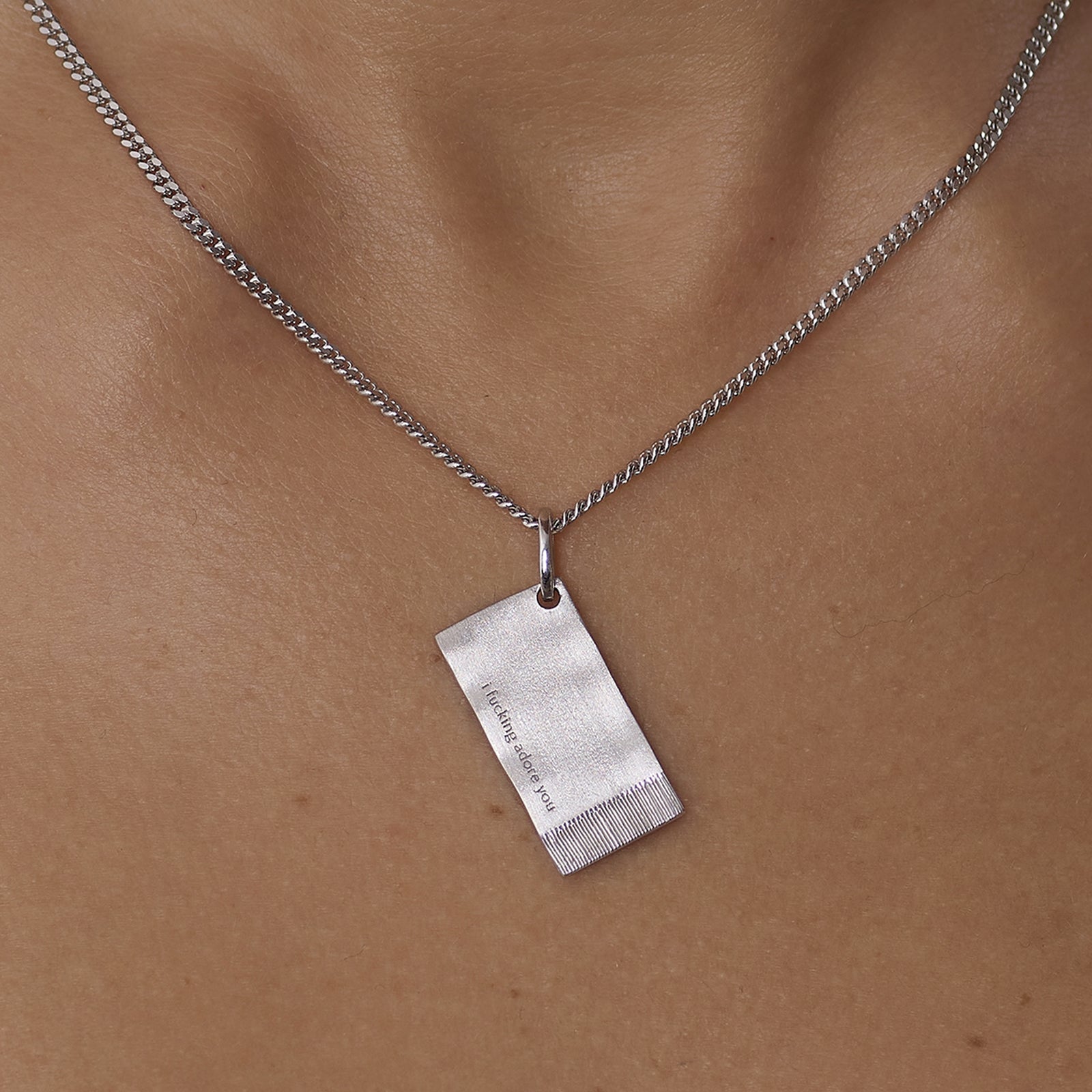 I FUCKING ADORE YOU | The Spark Napkin Pendant Silver