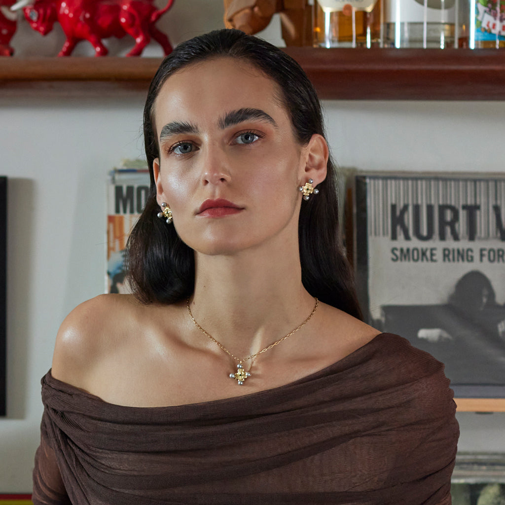 Four Corners Earrings 14K Gold Plate