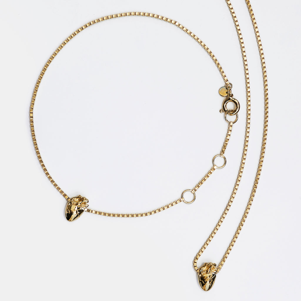 I Carry Your Heart Bracelet & Necklace 14K Gold Plate Set