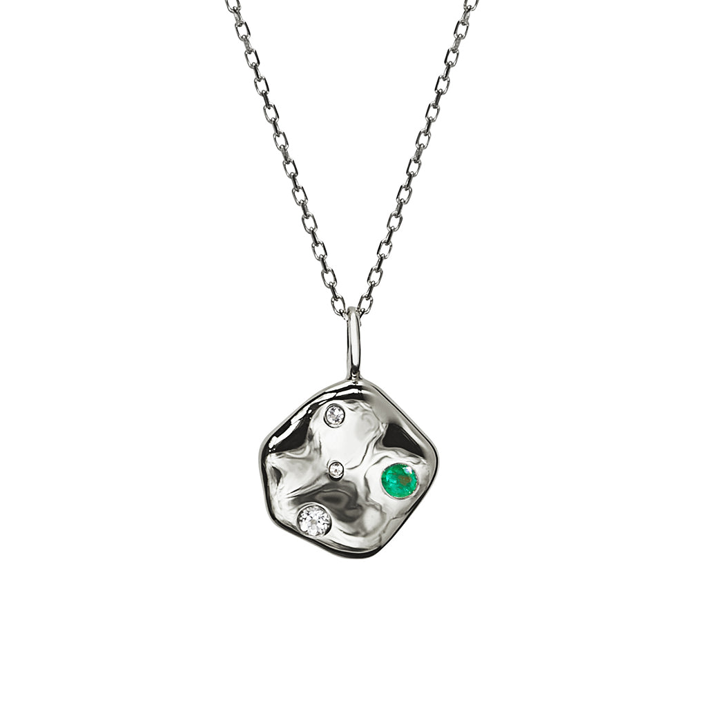 Cosmos Solstice Medallion | Silver, White Topaz &amp; Emerald