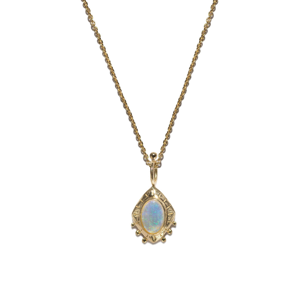 Eye Of The Cosmos Necklace Solid Gold & Australian Opal