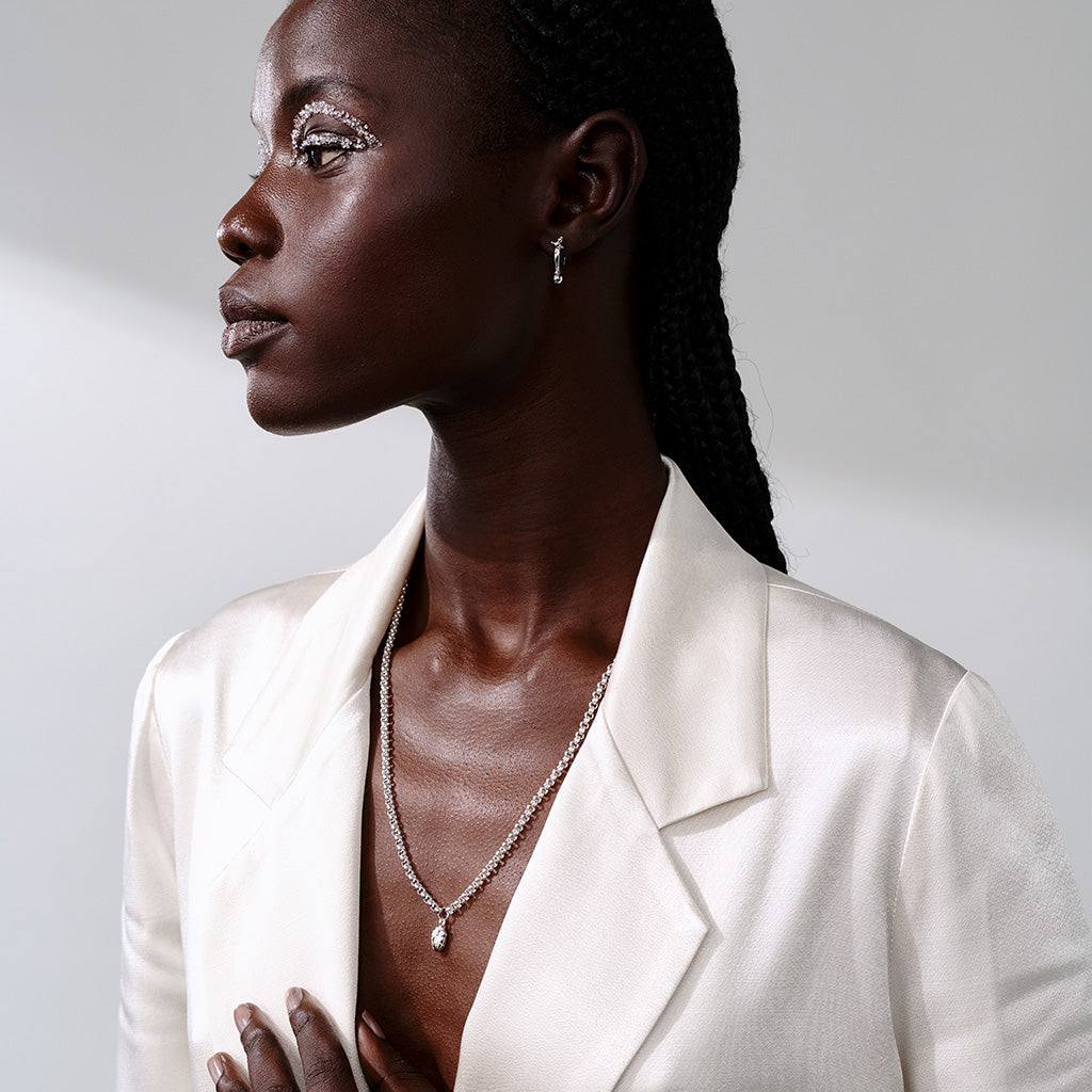 I Carry Your Heart Rollo Chain Necklace Silver