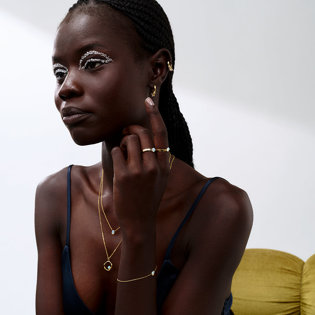 Story of Life Necklace 14K Gold Plate & Opal