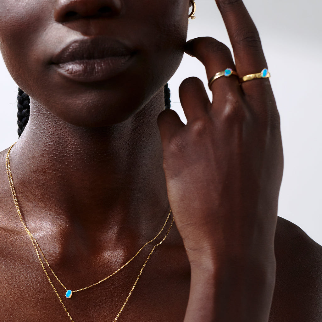 Kaleidoscope Ring Gold Vermeil & Opal