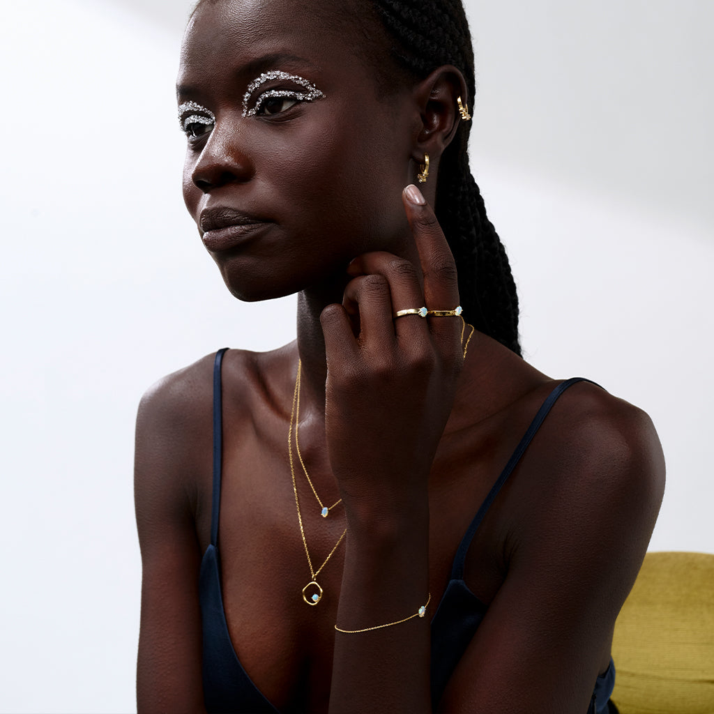 Kaleidoscope Ring Gold Vermeil & Opal