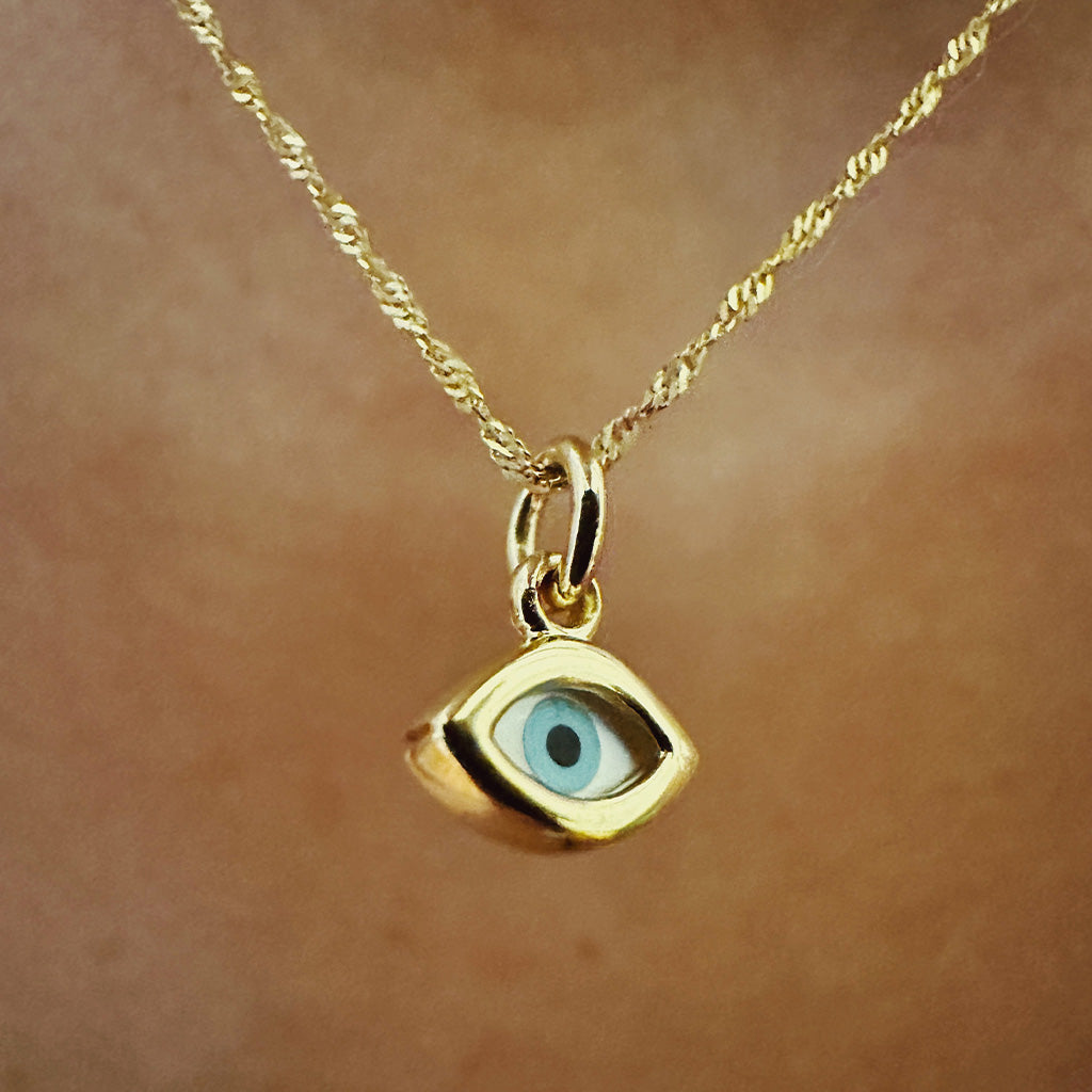 Mati Evil Eye Necklace | Solid Gold
