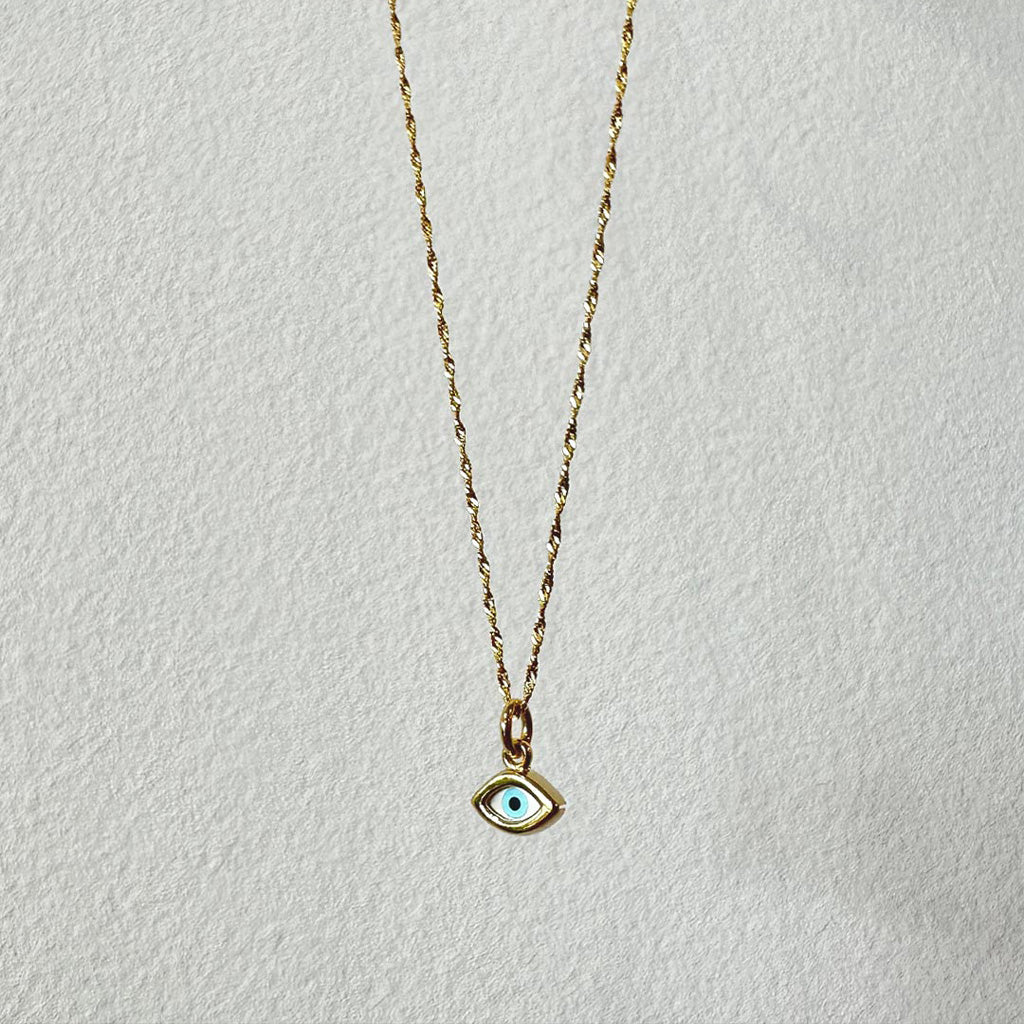 Mati Evil Eye Necklace Solid Gold