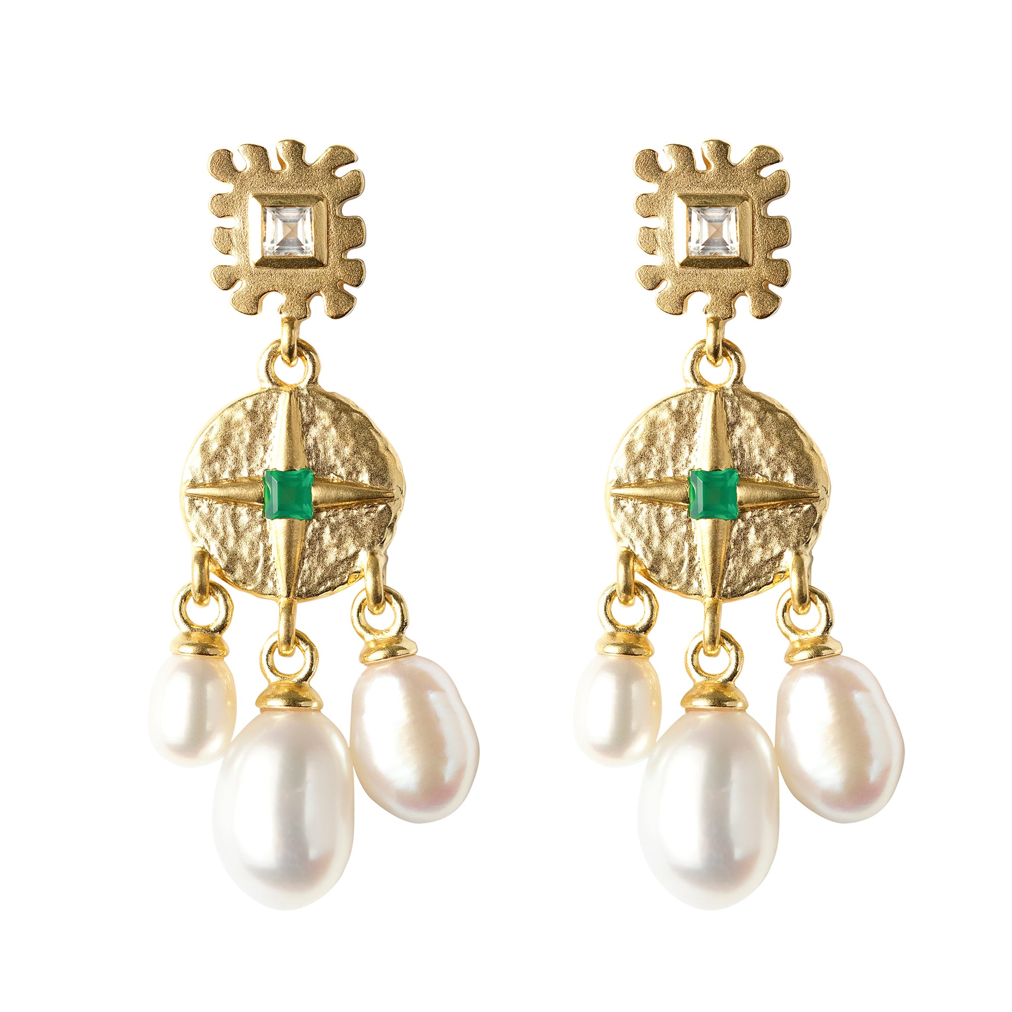 Sun of Sicily Earrings 14K Gold Plate