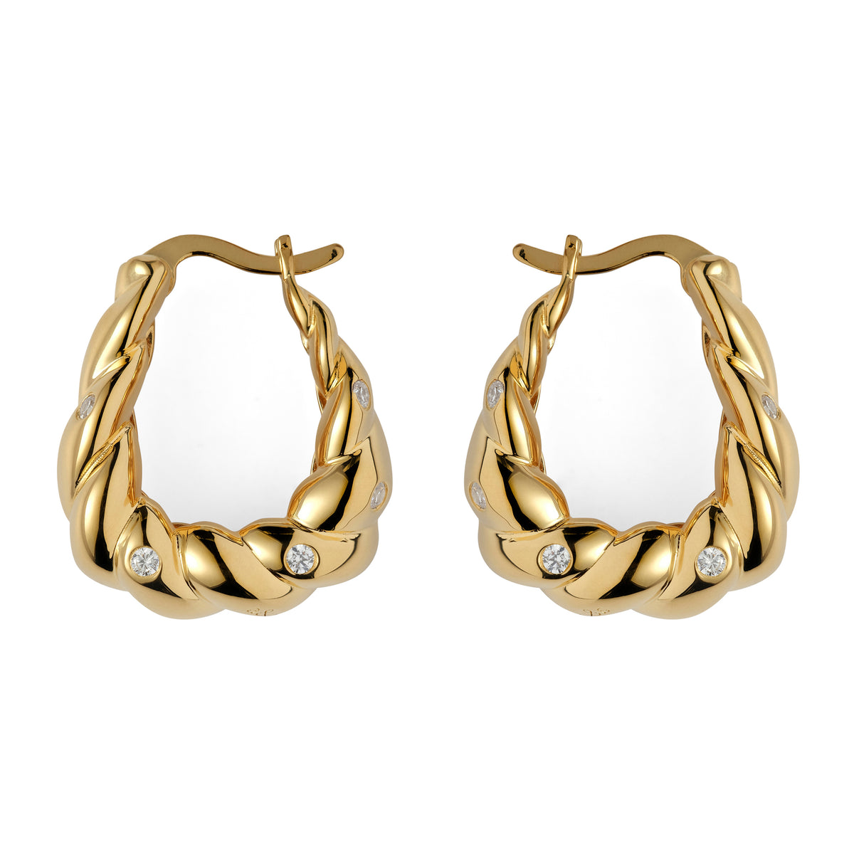 Blue Cave Earrings 14K Gold Plate