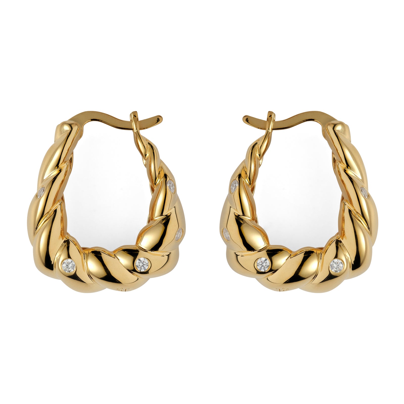 Blue Cave Earrings 14K Gold Plate
