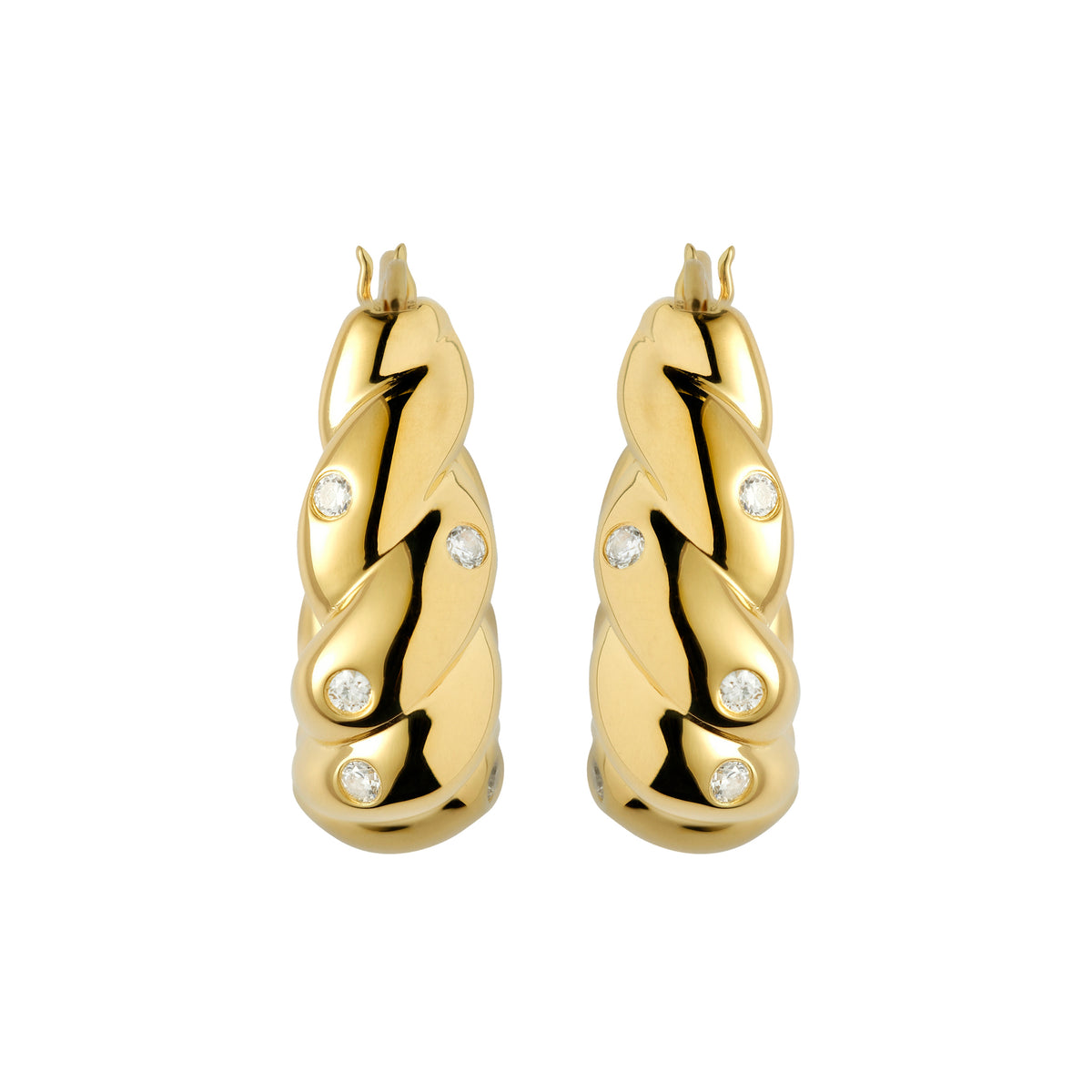 Blue Cave Earrings 14K Gold Plate