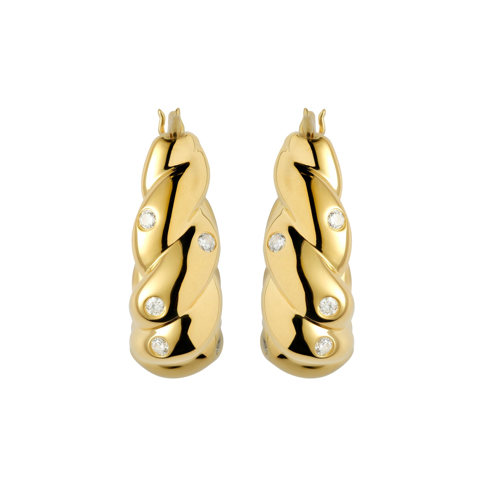 Blue Cave Earrings 14K Gold Plate