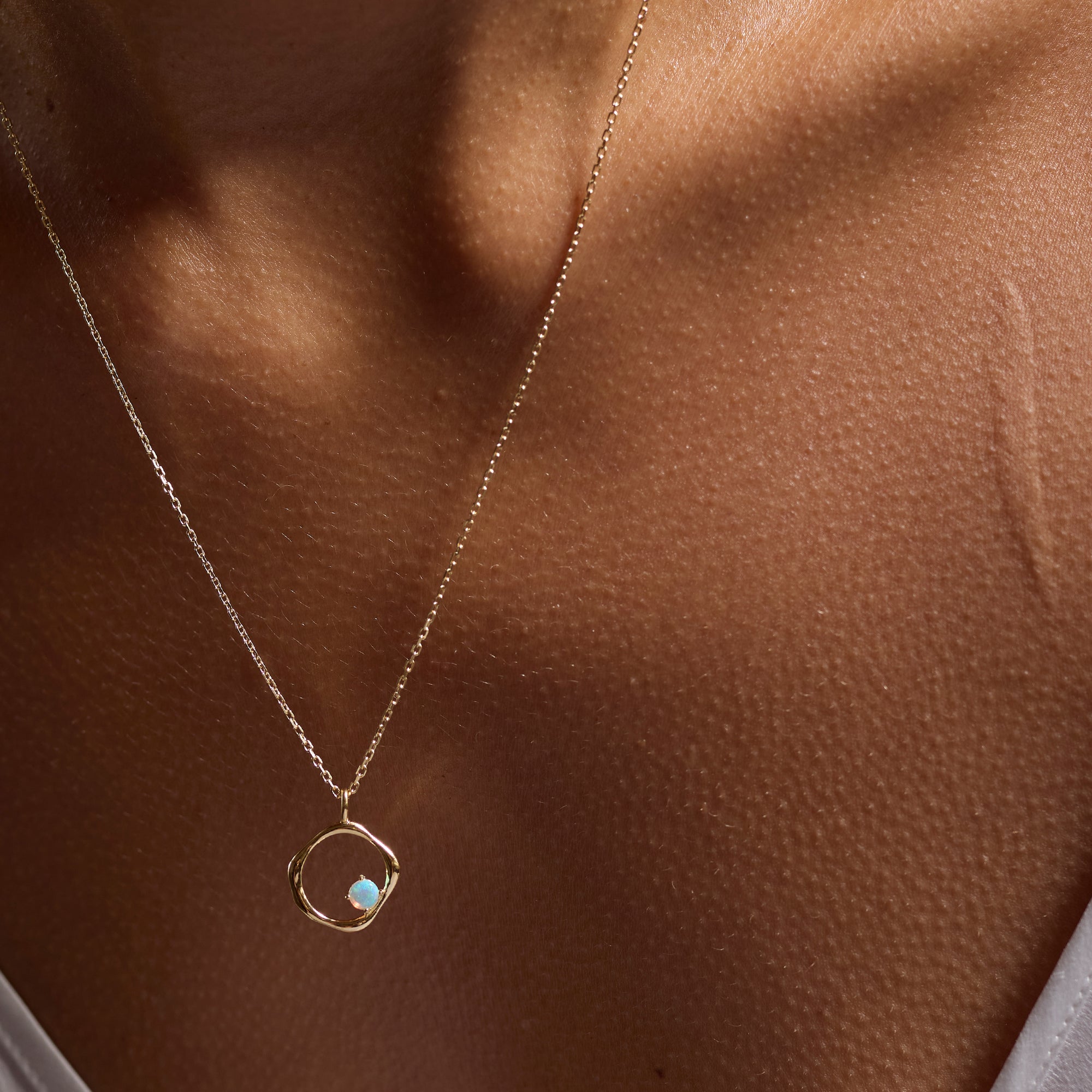 Story of Life Necklace 14K Gold Plate & Opal