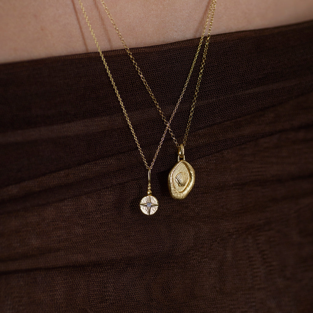 North Star Necklace Solid Gold & Diamond