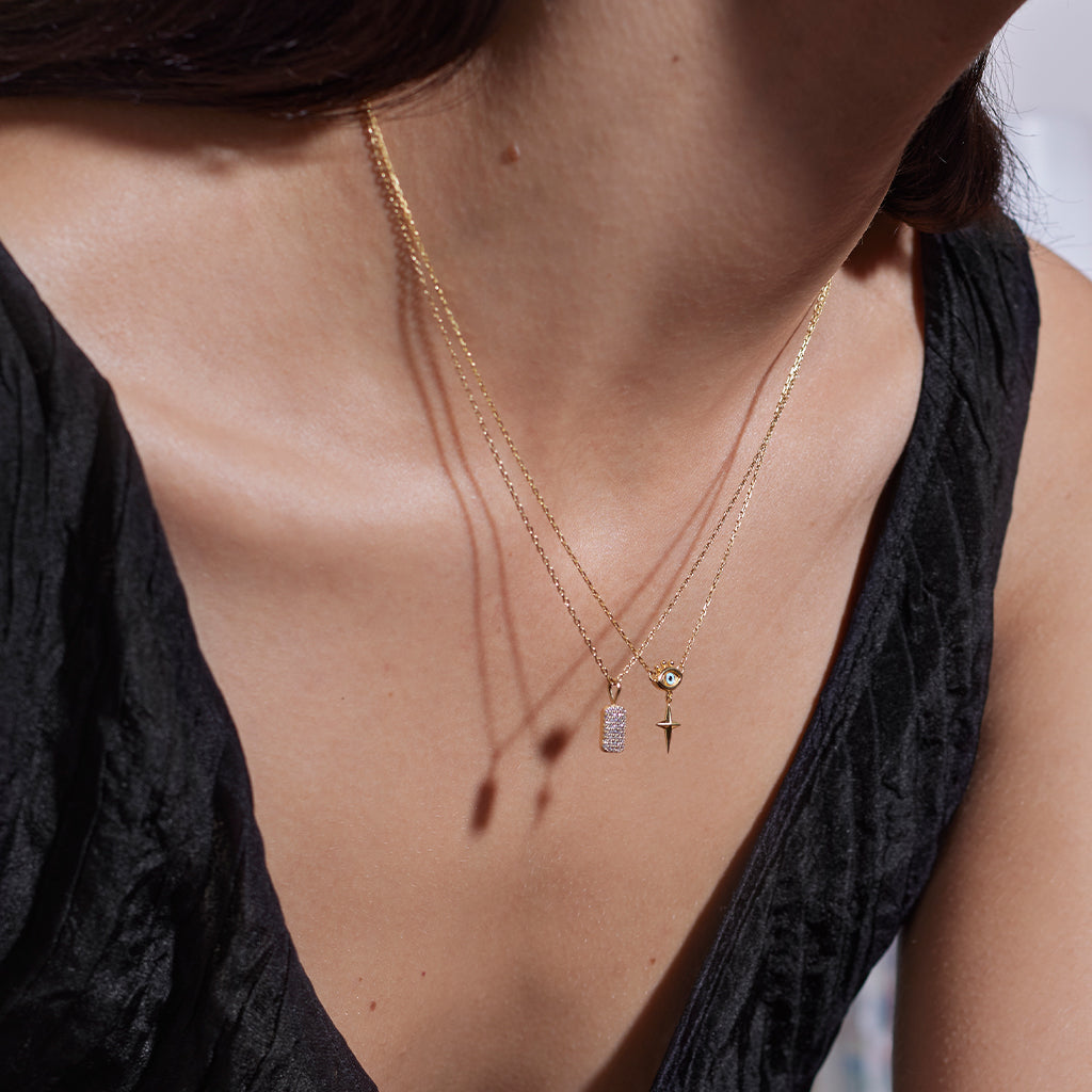 The Guiding Eye Necklace 14K Gold Plate & Enamel