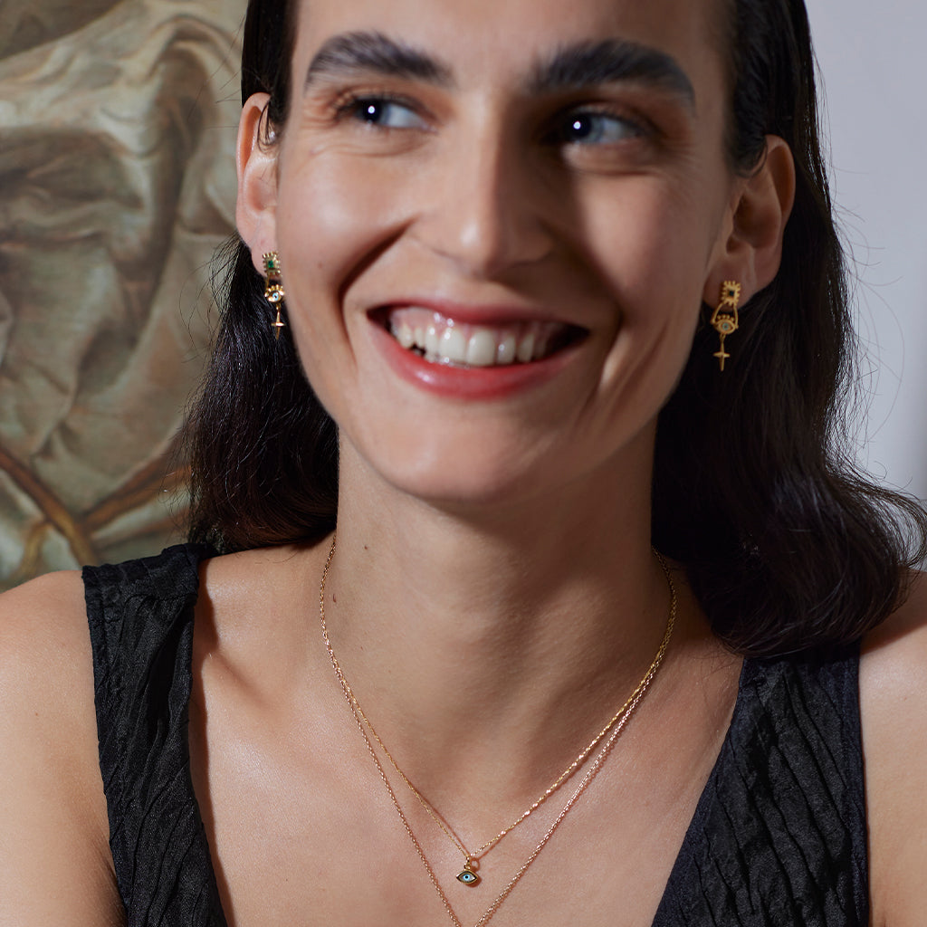 The Trio Guiding Eye Earrings Silver