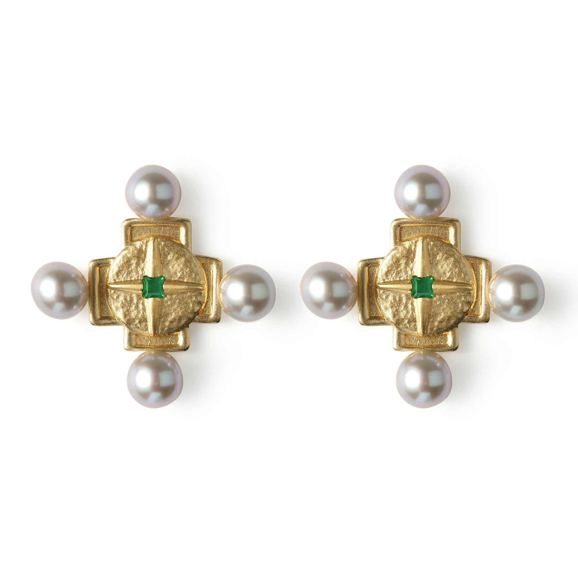 Four Corners Earrings 14K Gold Plate