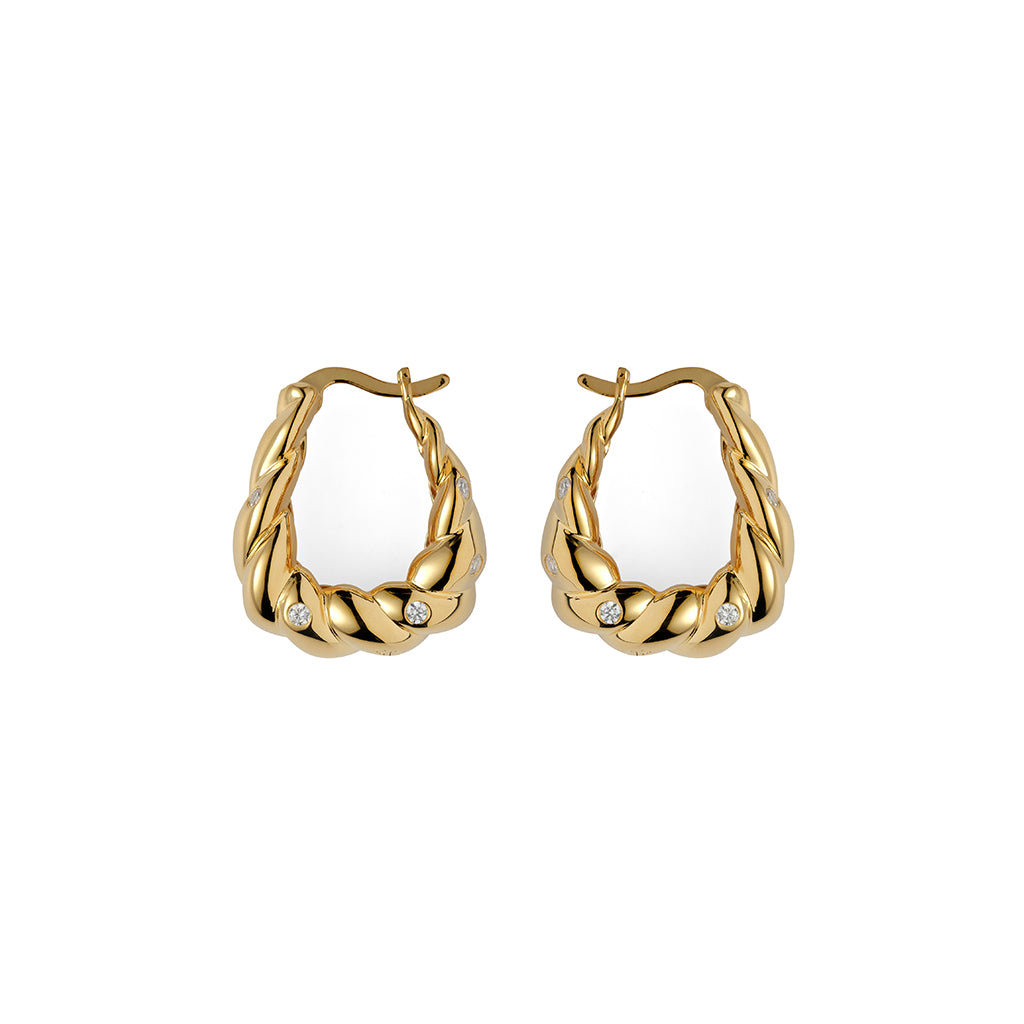 Blue Cave Earrings 14K Gold Plate