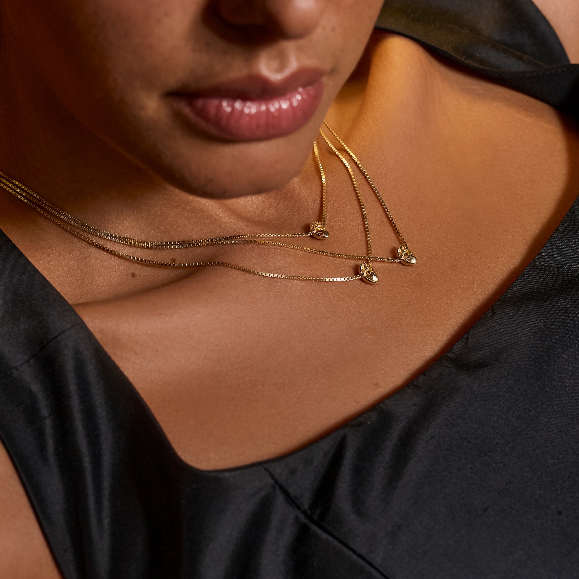 I Carry Your Heart Necklace Silver & 14K Gold Plate Set