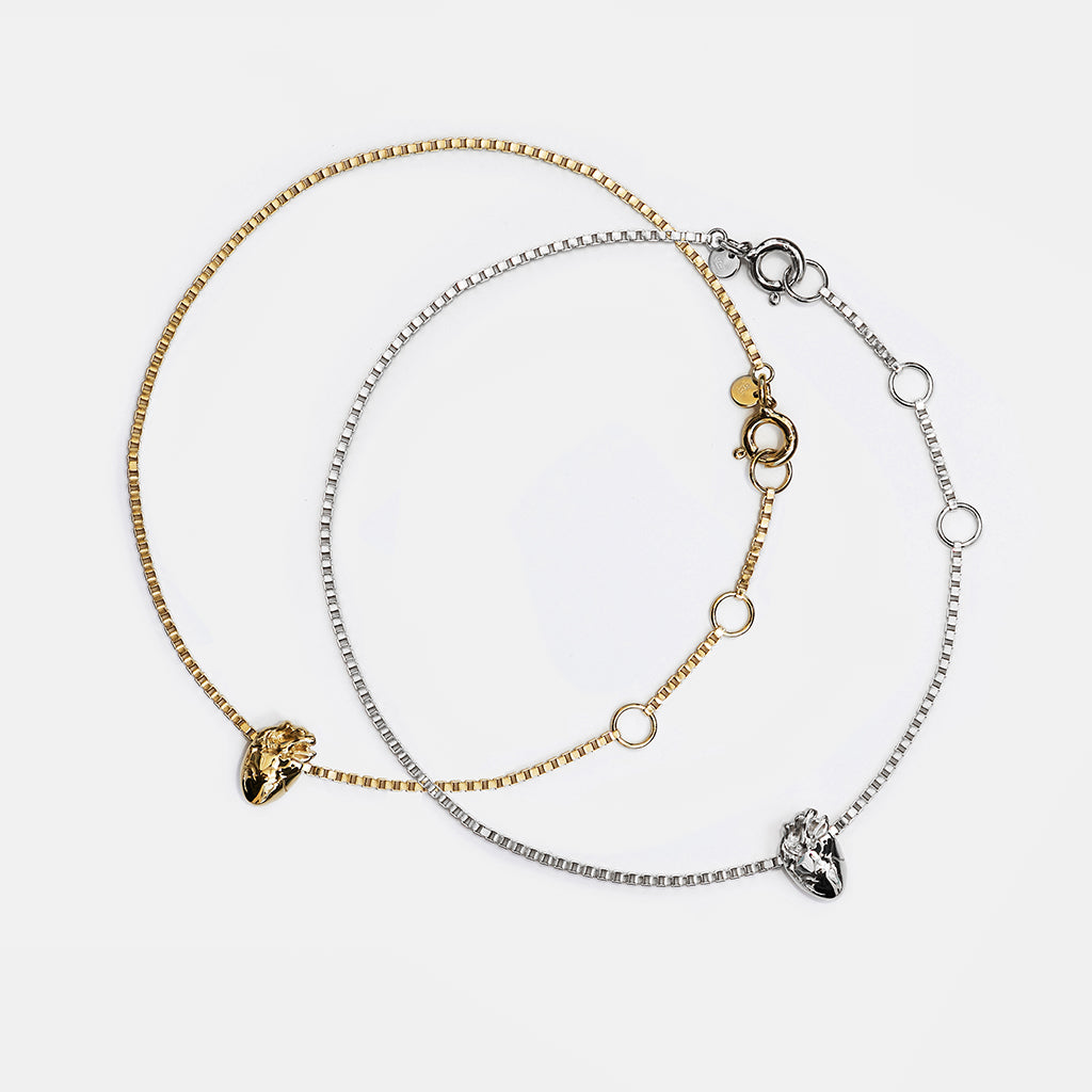 Heart Charm Lock Bracelet - Gold Vermeil - Oak & Luna