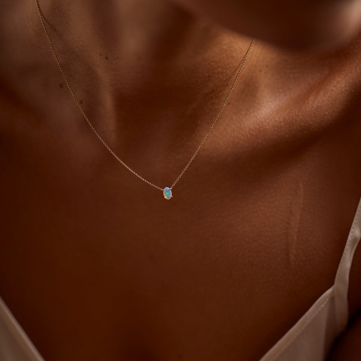 Kaleidoscope Necklace 14K Gold Plate &amp; Opal