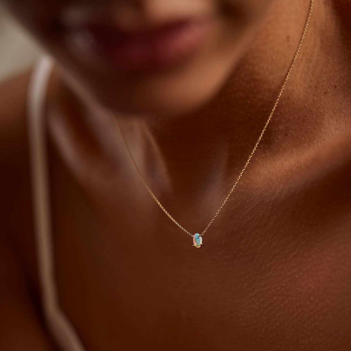 Kaleidoscope Necklace 14K Gold Plate &amp; Opal