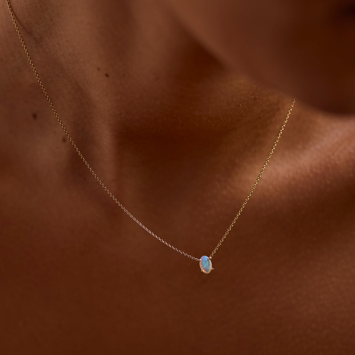 Kaleidoscope Necklace 14K Gold Plate &amp; Opal