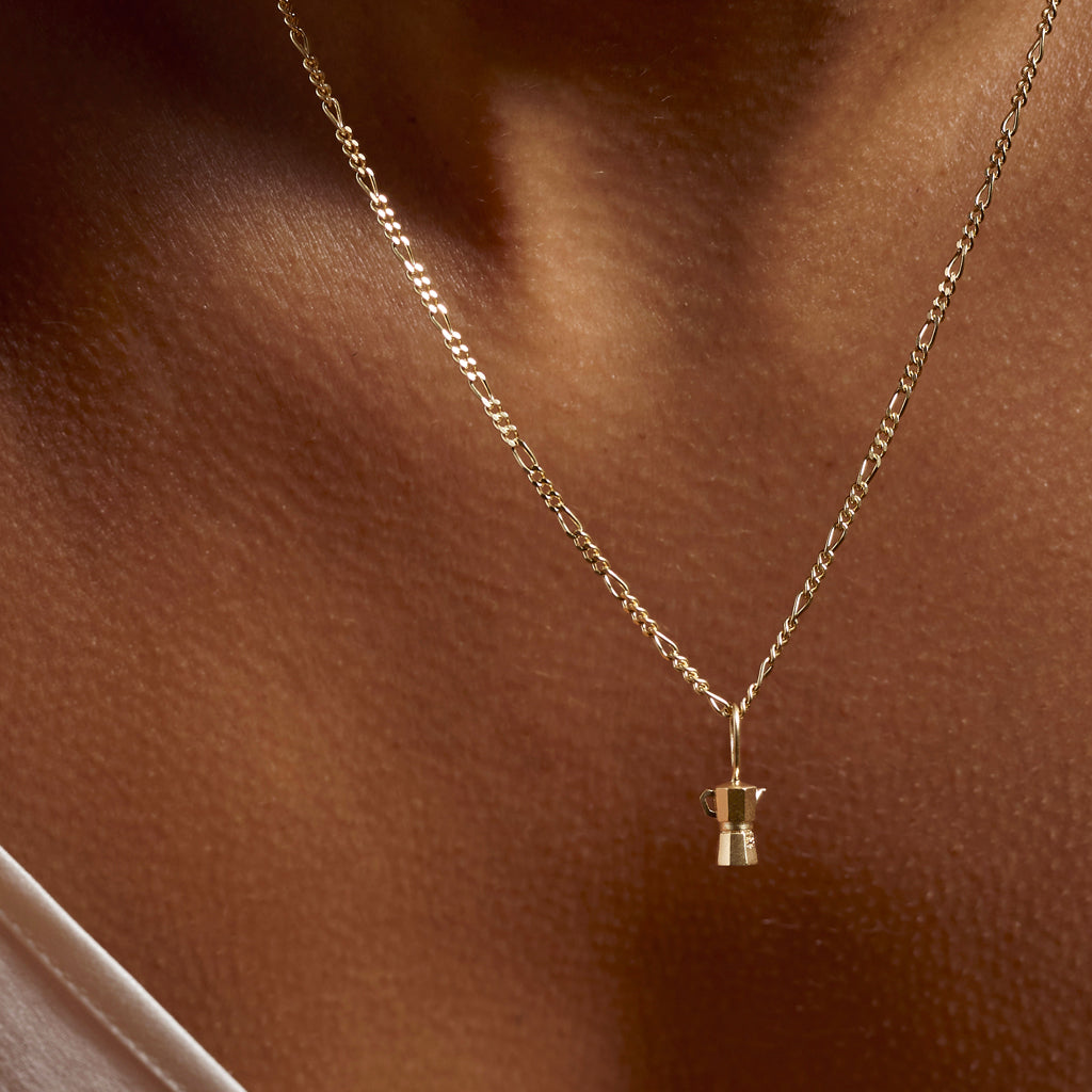 La Caffettiera Necklace 14K Gold Plate