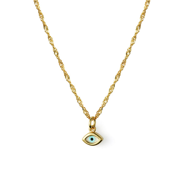 Mati Evil Eye Necklace 14K Gold Plate