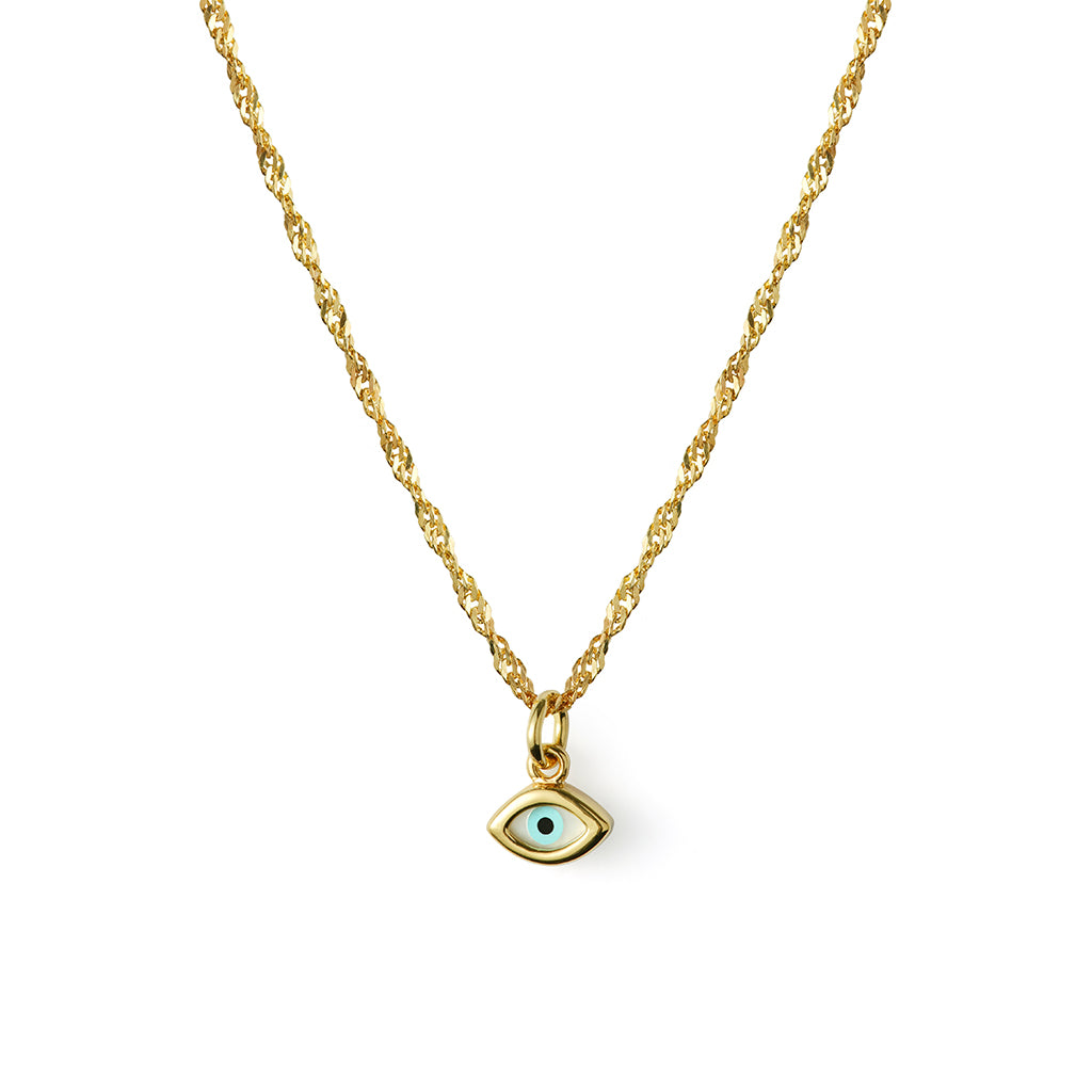 Mati Evil Eye Necklace 14K Gold Plate