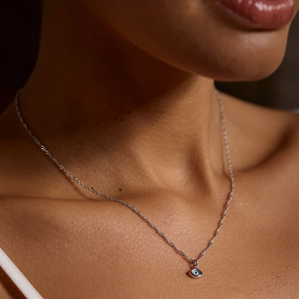 Mati Evil Eye Necklace Silver