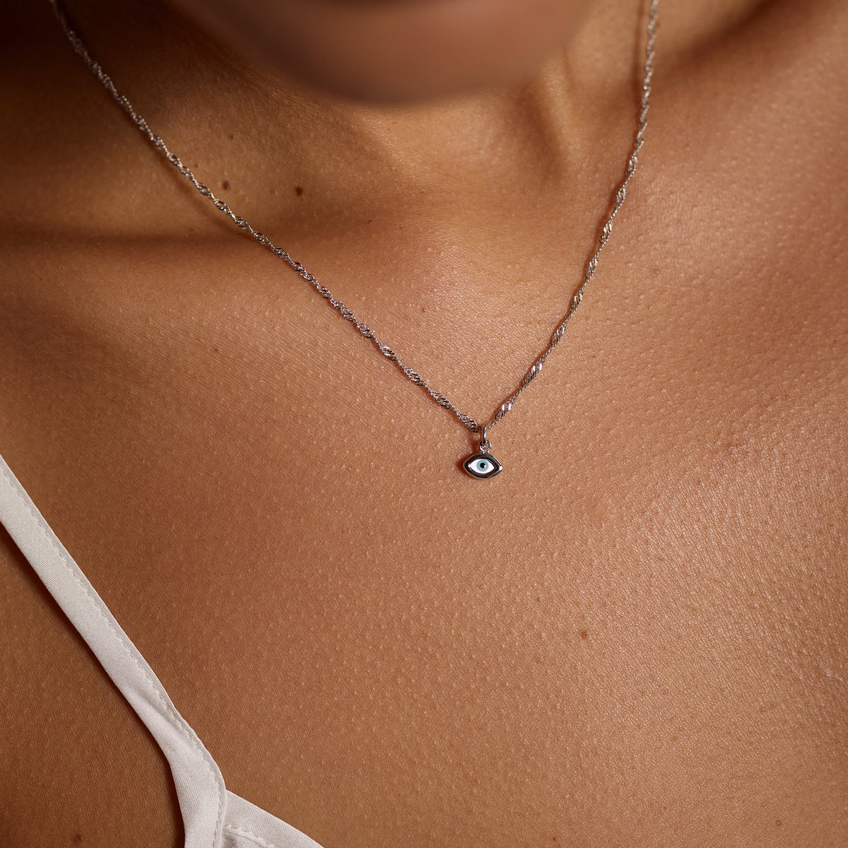 Mati Evil Eye Necklace Silver