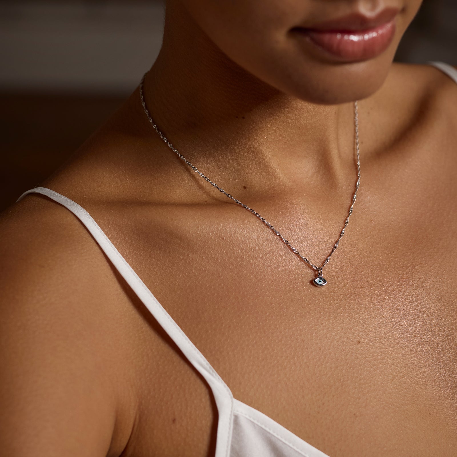 Mati Evil Eye Necklace Silver