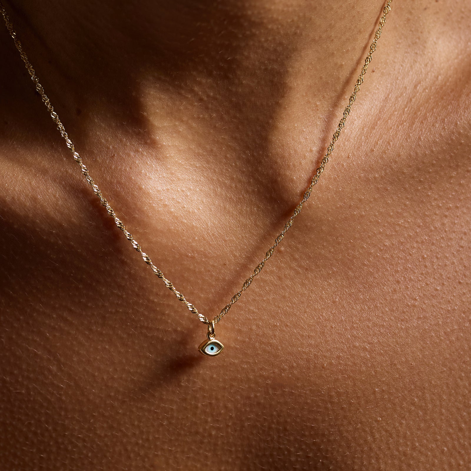 Mati Evil Eye Necklace 14K Gold Plate