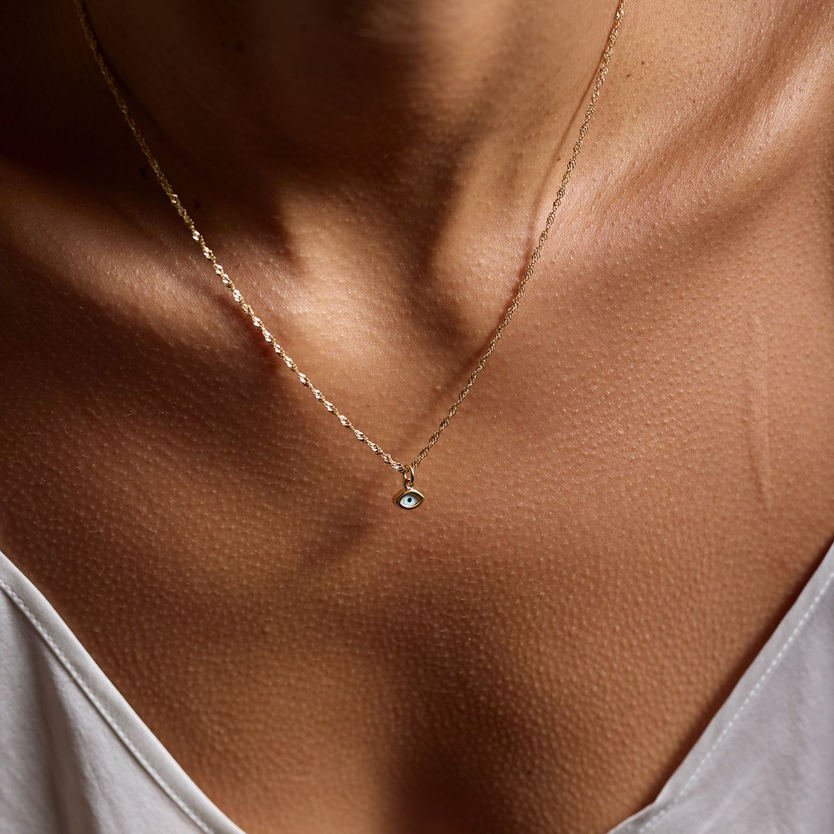 Mati Evil Eye Necklace 14K Gold Plate