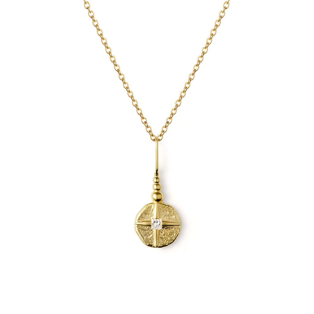North Star Necklace Solid Gold &amp; Diamond