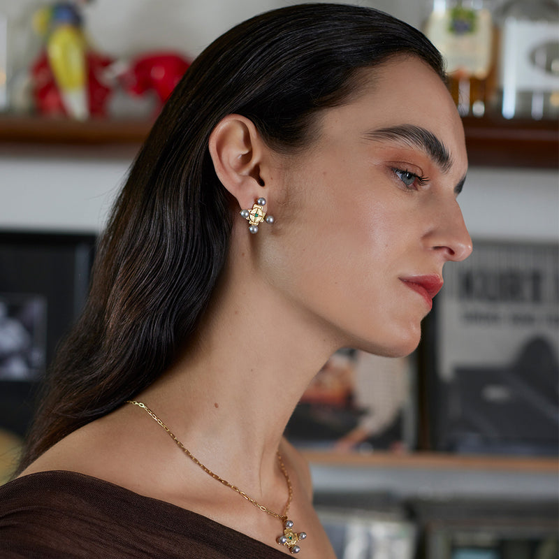 Four Corners Earrings 14K Gold Plate