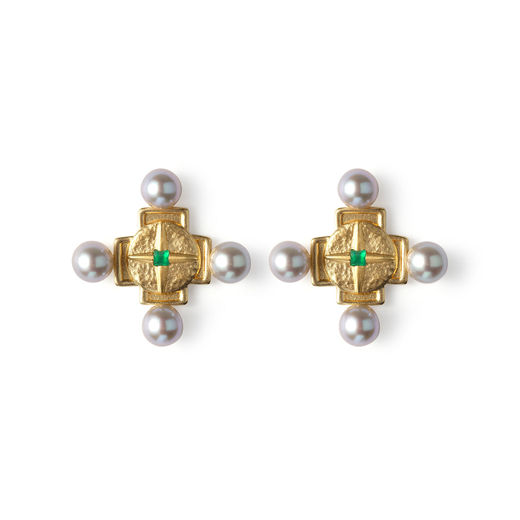 Four Corners Earrings 14K Gold Plate