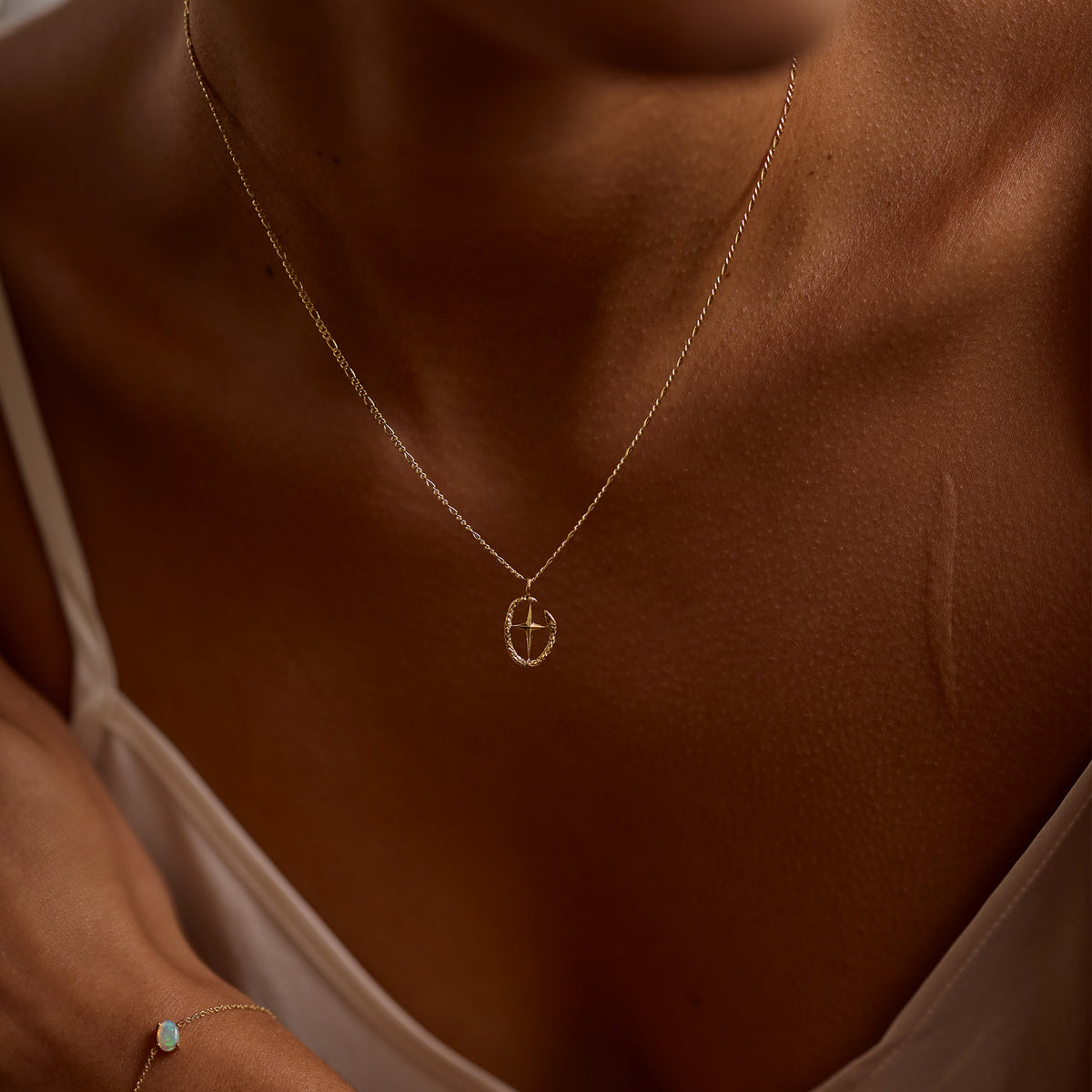 Shield of Athena &amp; I Carry Your Heart Necklace 14K Gold Plate Set