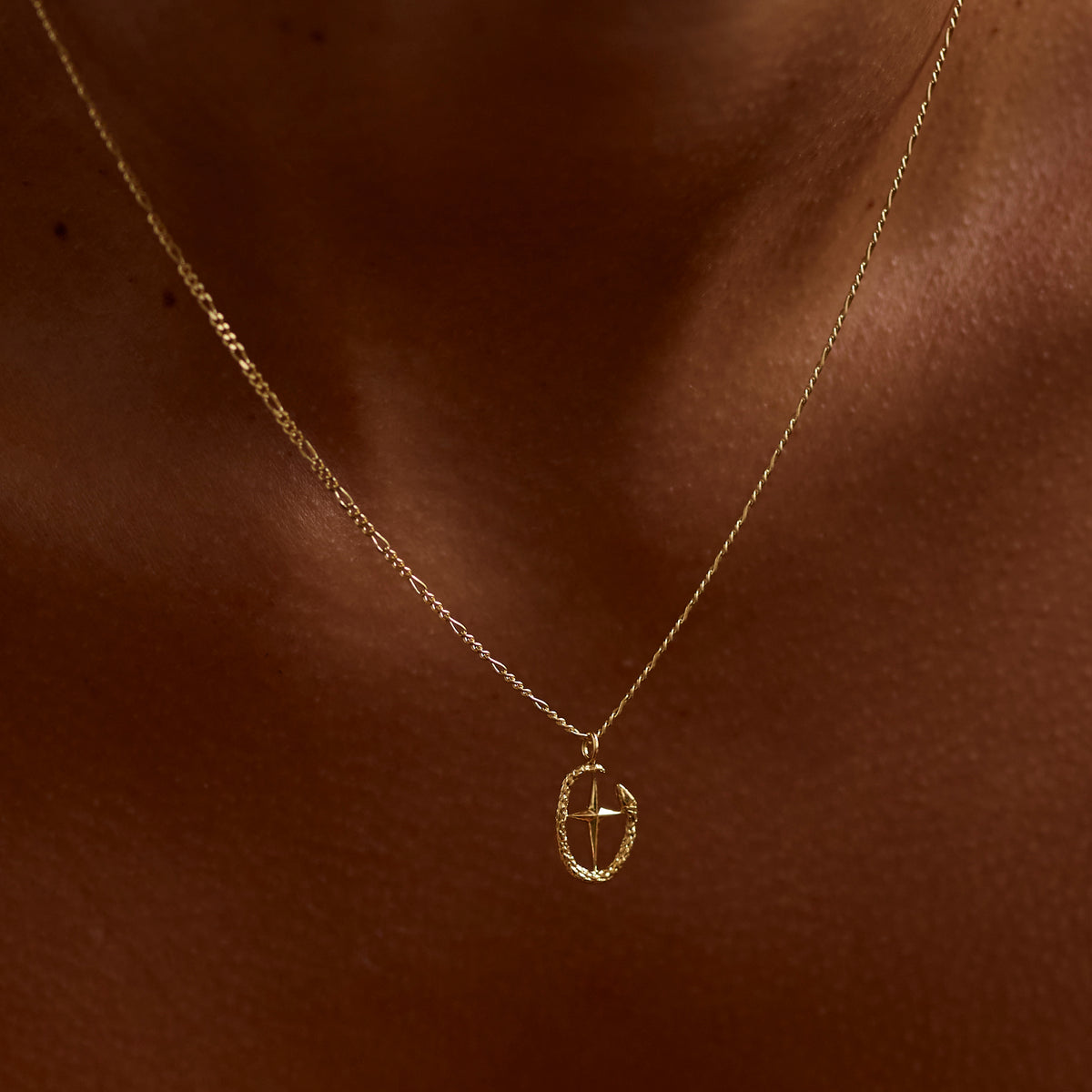 Shield Of Athena Necklace 14K Gold Plate